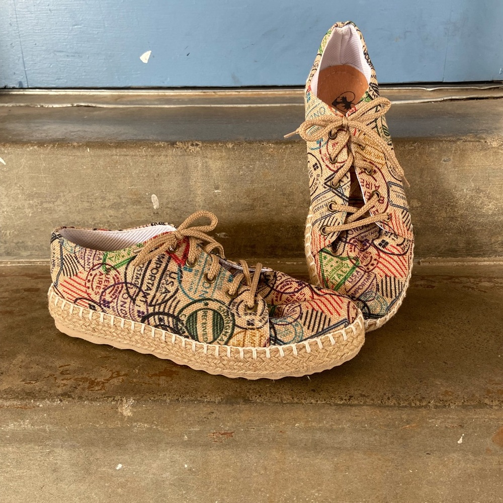 Women’s Multicolor Canvas Espadrille Sneaker - Neutral Trim